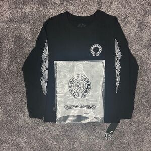 Chrome Hearts Horseshoe Long-Sleeve T-Shirt 'Black/White'